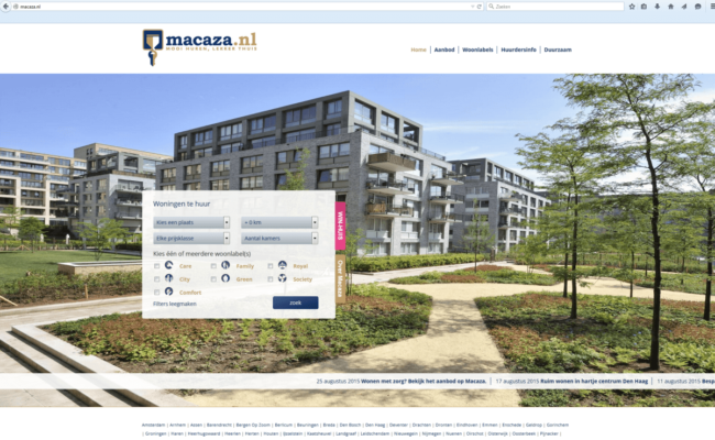 Website Macaza in het nieuw